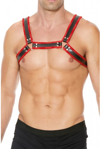 Harnais Buckle Bulldog rouge - Ouch!