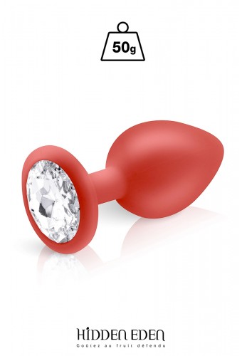 Plug bijou silicone rouge M - Hidden Eden