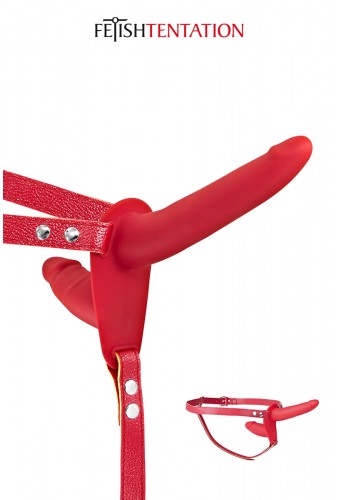 Double gode ceinture rouge - Fetish Tentation