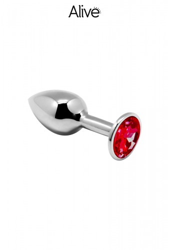 Plug métal bijou rouge M - Alive