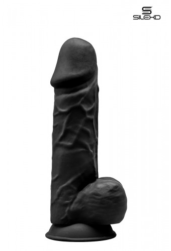 Gode double densité noir 21,5 cm - Modèle 4