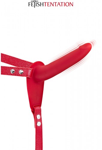 Gode ceinture rouge vibrant Fetish Tentation