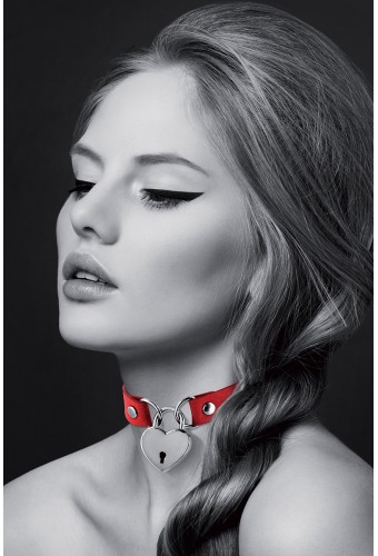 Collier rouge cadenas coeur - Bijoux Pour Toi