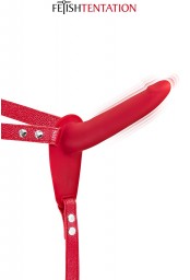 Gode ceinture rouge vibrant Fetish Tentation