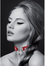 Collier rouge cadenas coeur - Bijoux Pour Toi