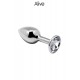 Plug métal bijou transparent L - Alive