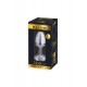 Plug métal bijou transparent L - Alive