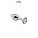 Plug métal bijou transparent M - Alive
