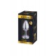 Plug métal bijou transparent M - Alive