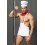 Tenue de cuisinier sexy - Déguisement 4 pièces avec tablier, slip et toque