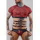 Top à manches courtes & harnais - Design sexy en tulle et élastiques
