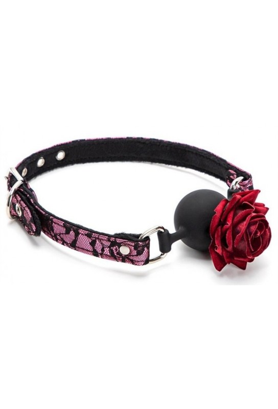 Baillon Boule avec Rose Bud Gag Rose 
