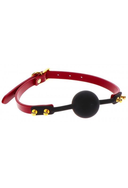 Bâillon Boule Silicone Taboom 4cm Noir-Rouge 