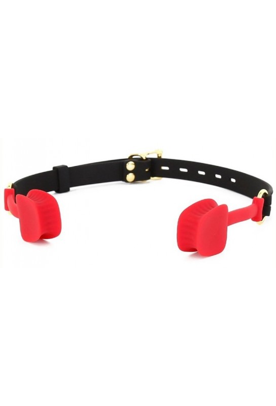 Bâillon en silicone Zen Open Noir-Rouge 