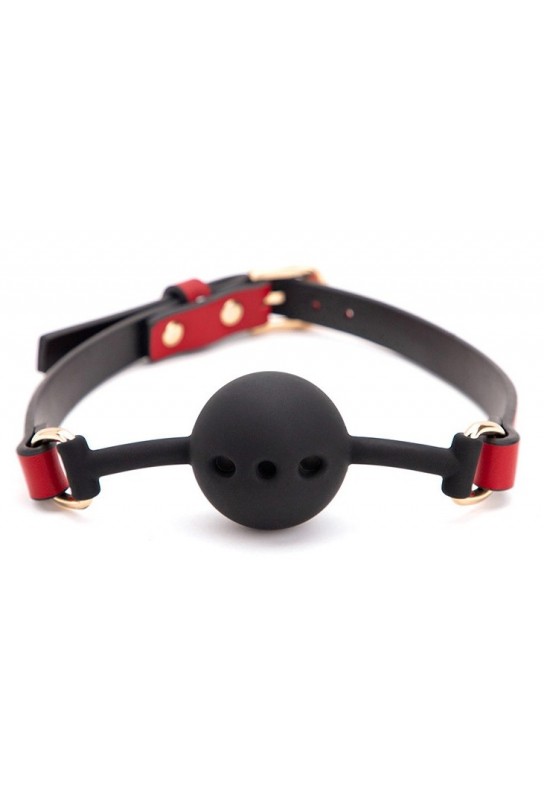 Bâillon Boule Liny Thin Noir-Rouge 