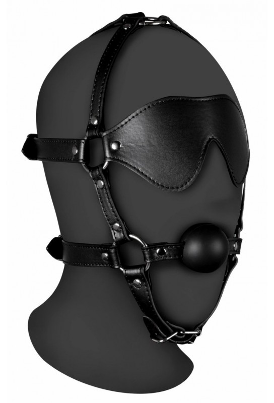 Bâillon Muselière avec Boule et Masque Gag Xtreme Noir 