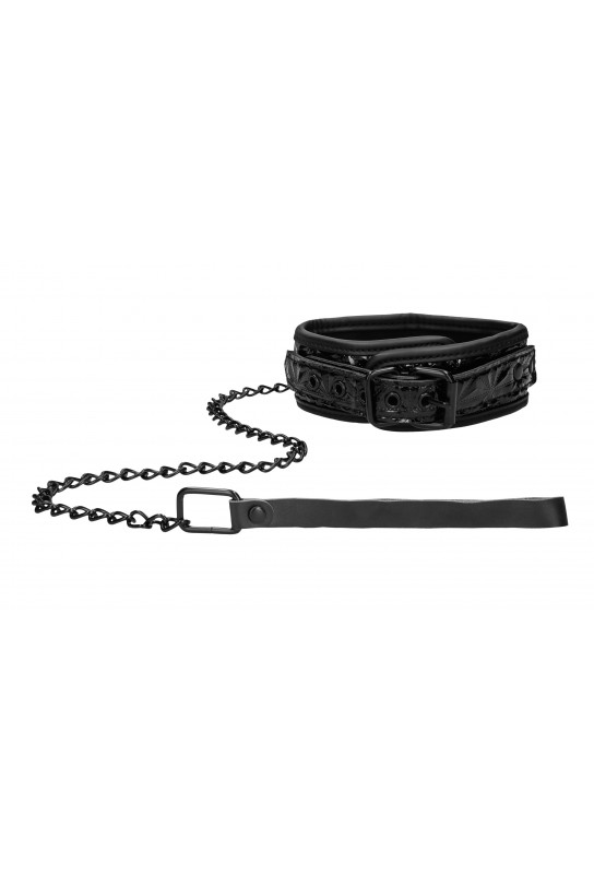 Collier et Laisse Luxury Noir 