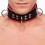 Collier en cuir avec 3 Anneaux D Rouge
