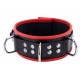Collier en cuir avec 3 Anneaux D Rouge 