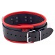 Collier en cuir avec 3 Anneaux D Rouge 