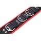 Collier en cuir avec 3 Anneaux D Rouge 