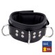 Collier rembourré en cuir avec Anneaux D Noir 