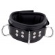 Collier rembourré en cuir avec Anneaux D Noir 