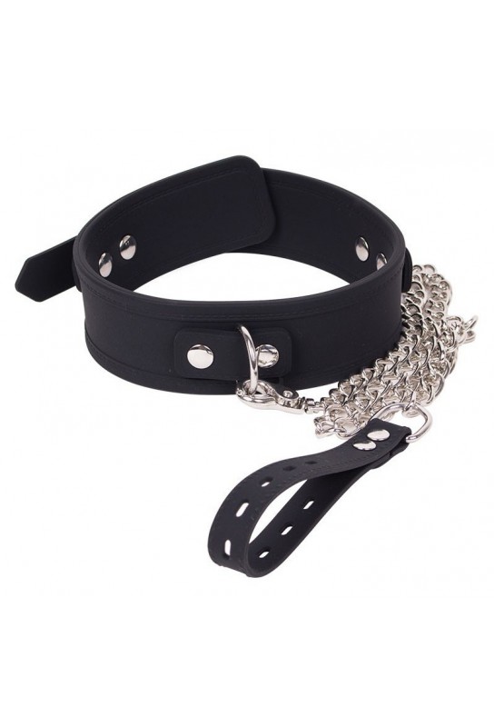 Collier et Laisse Deluxe Collar Noir 