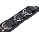 Collier en cuir 3 anneaux D Noir 