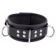 Collier en cuir 3 anneaux D Noir 