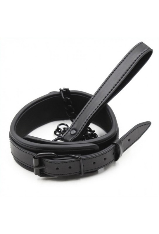 Collier + Laisse Noir 