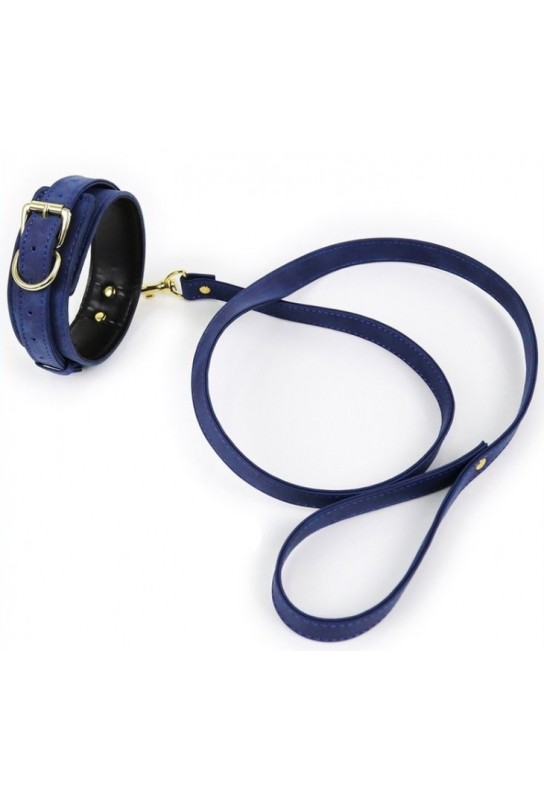 Collier et Laisse Lighty Bleu 