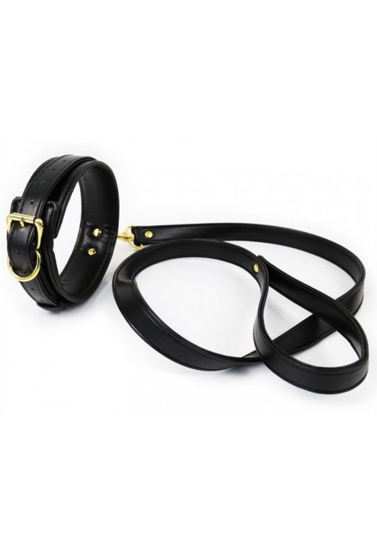 Collier et Laisse Lighty Noir 