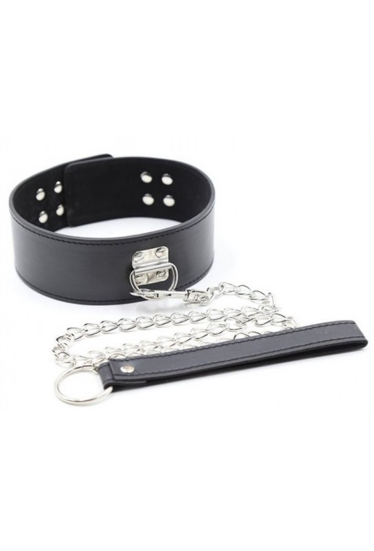 Collier et Laisse Pin Lock Noir 