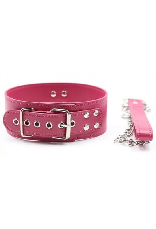Collier Laisse Pin Lock Fuchsia 