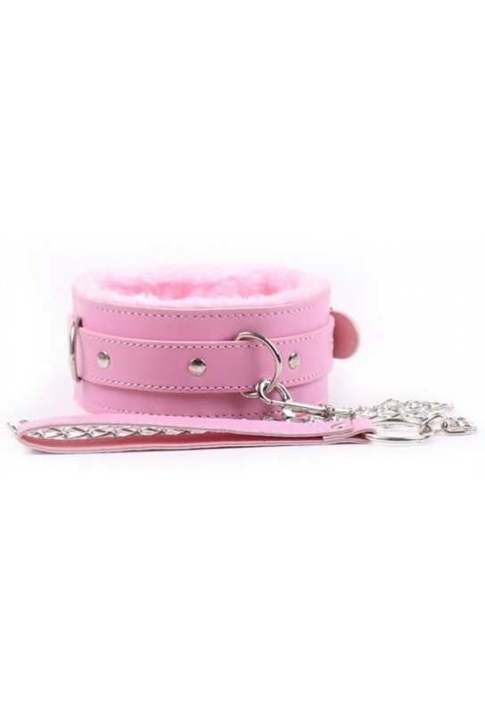 Collier et Laisse Fur Rose 
