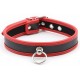 Collier O Ring Simili Noir-Rouge 