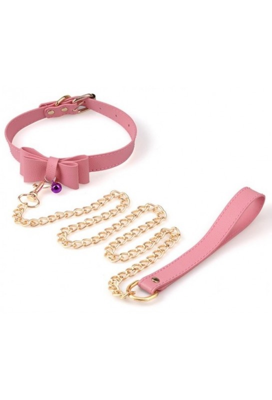 Collier Laisse Bow Rose 