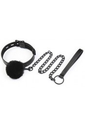 Collier et Laisse Ball Top Noir