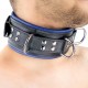 Collier rembourré en cuir 3 Anneaux D Bleu 