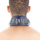 Collier rembourré en cuir 3 Anneaux D Bleu 