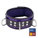 Collier en cuir 3 Anneaux D Violet-Noir 