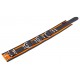 Collier en cuir 3 Anneaux D Orange-Noir 