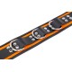 Collier en cuir 3 Anneaux D Orange-Noir 