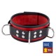 Collier en cuir 3 Anneaux D Rouge-Noir 