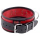 Collier en cuir 3 Anneaux D Rouge-Noir 