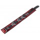 Collier en cuir 3 Anneaux D Rouge-Noir 