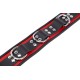 Collier en cuir 3 Anneaux D Rouge-Noir 