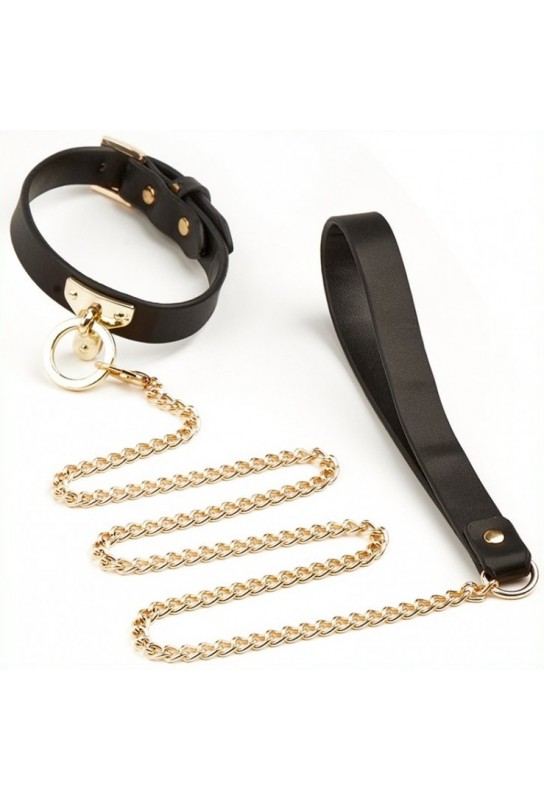 Collier et Laisse Sclave Noirs 