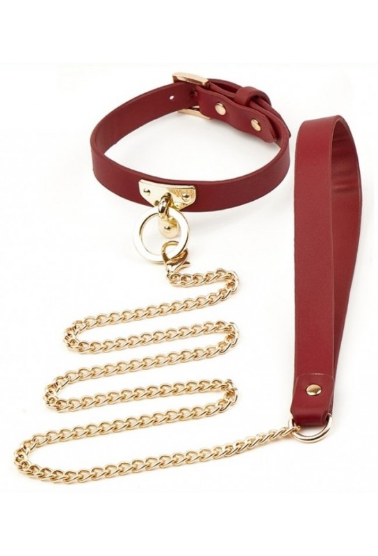 Collier et Laisse Sclave Rouge 